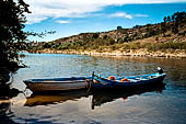 Barche sul Tejo al castello di Almourol.